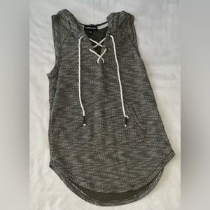 Inspired Hearts Green Tank top Sweater with white Strings
